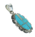 Turquoise And Opal Inlay Authentic Sterling Silver Pendant Jewelry VX65569